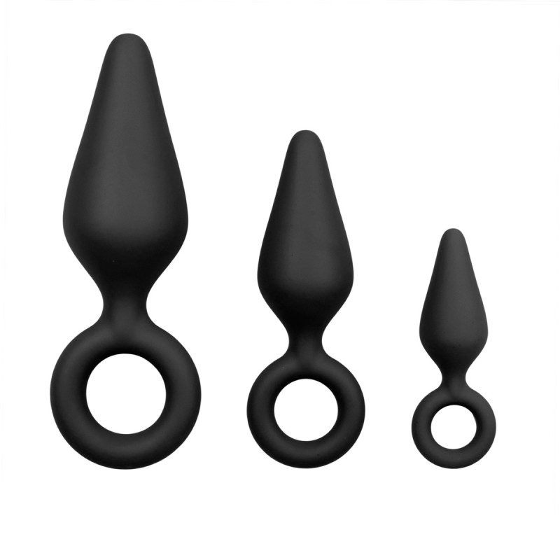 EasyToys Anal Collection Lot de 3 plugs Pointy 10 x 4.5 cm Noir